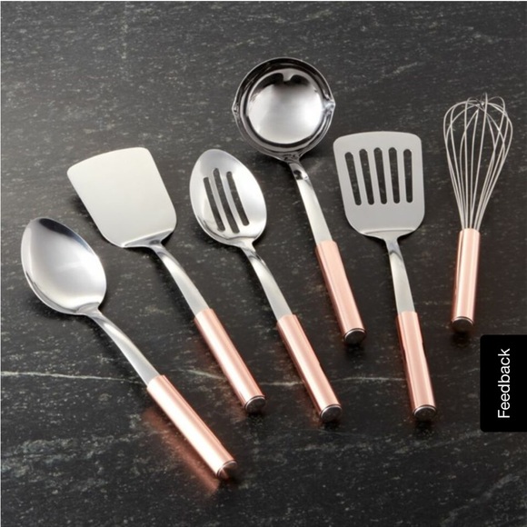 Crate&Barrel Other - Set of 6 Crate and Barrel Metal & Copper Handled Utensils